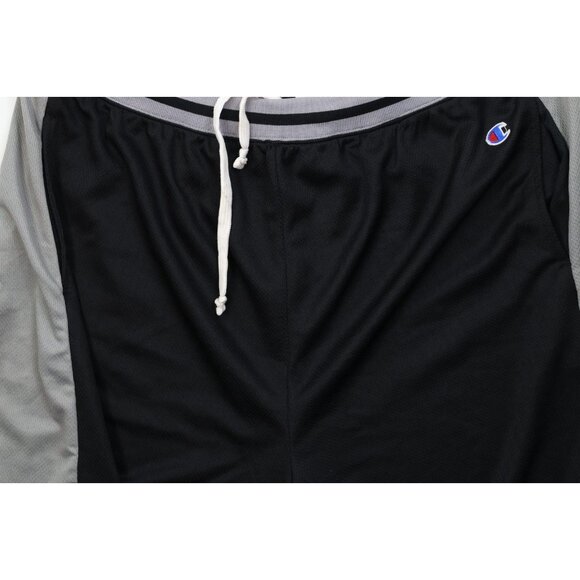 Vtg 90s Y2K Champion Mens 5XL Spell Out Mesh Basketball Shorts Polyester Black - Picture 3 of 11